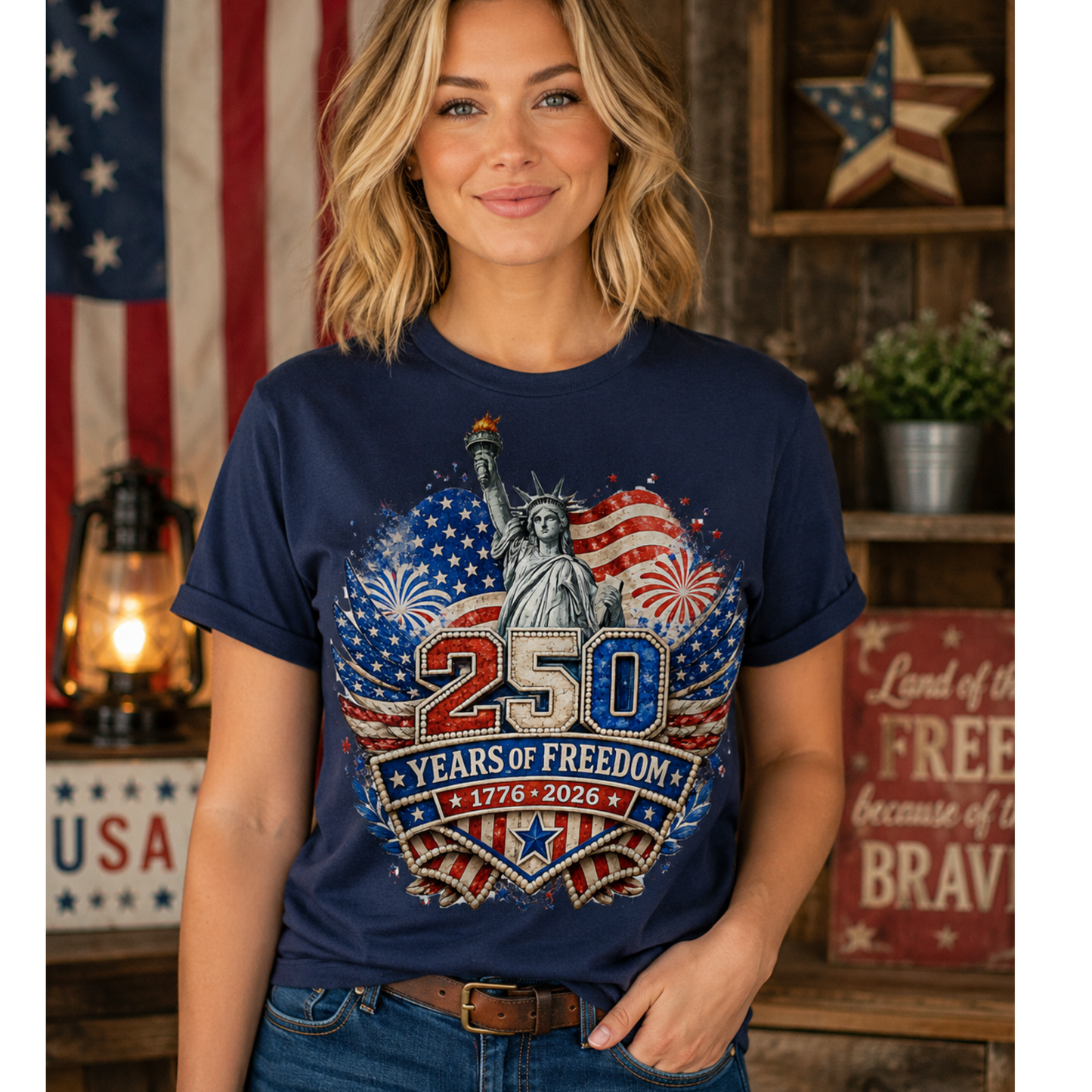 250 Years of Freedom Patriotic Graphic Tee