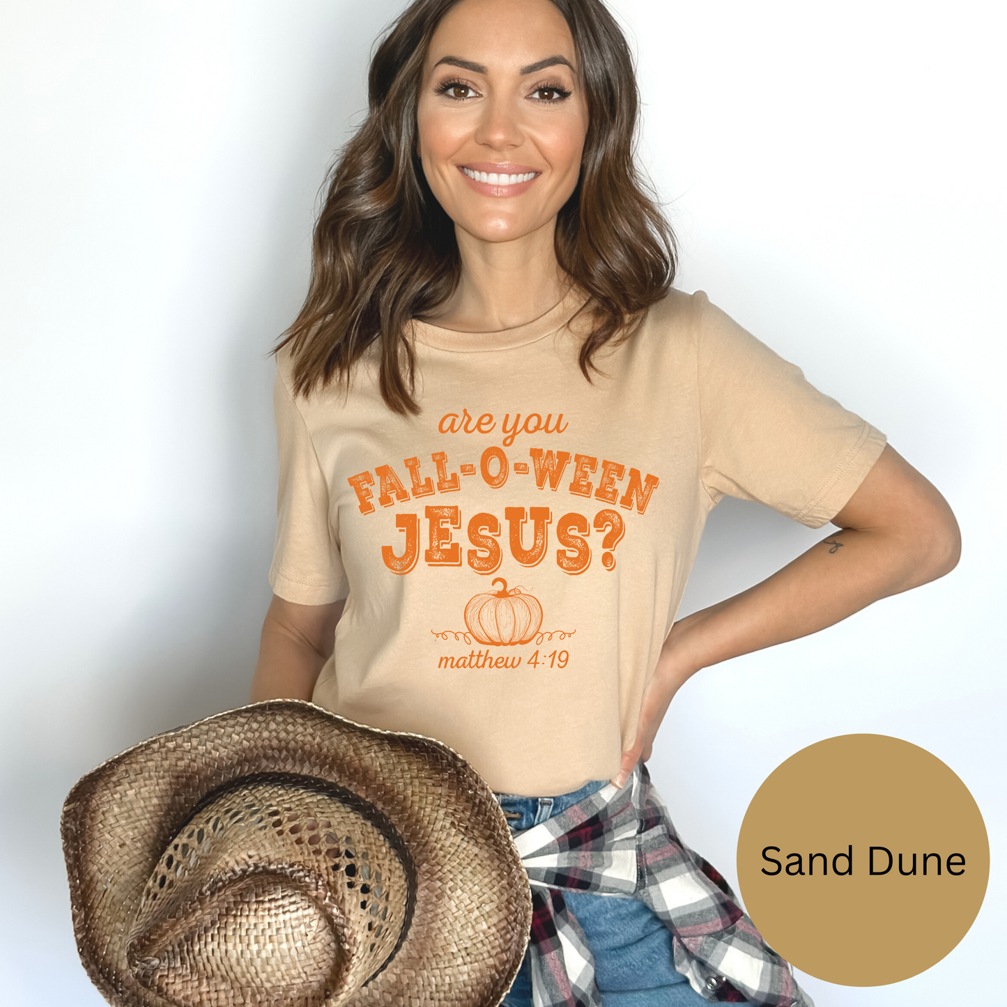 Are You FALL-O-WEEN Jesus? Christian Fall T-Shirt – Matthew 4:19 Pumpkin Graphic Tee