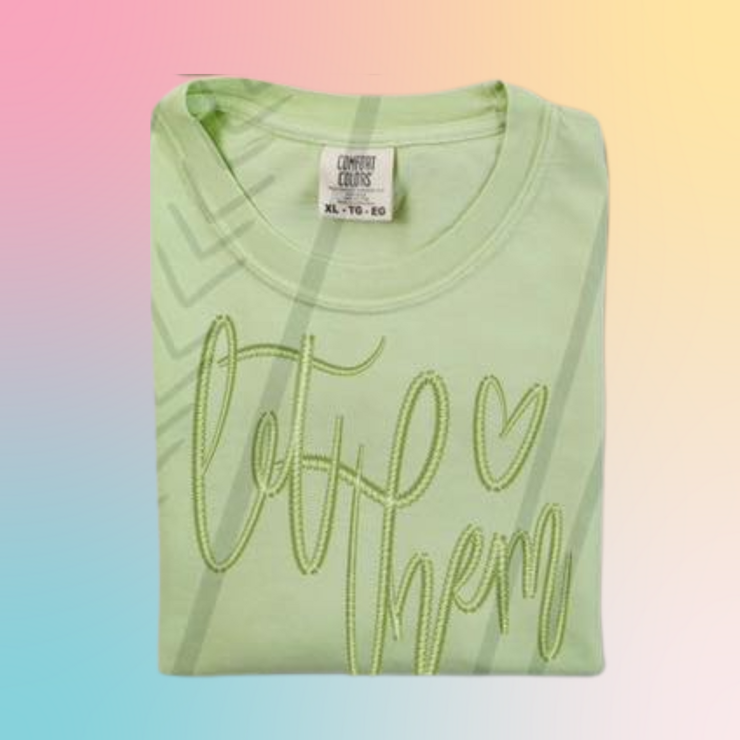 “Let Them” Faux Embroidered Tee – Spring Pastels Collection