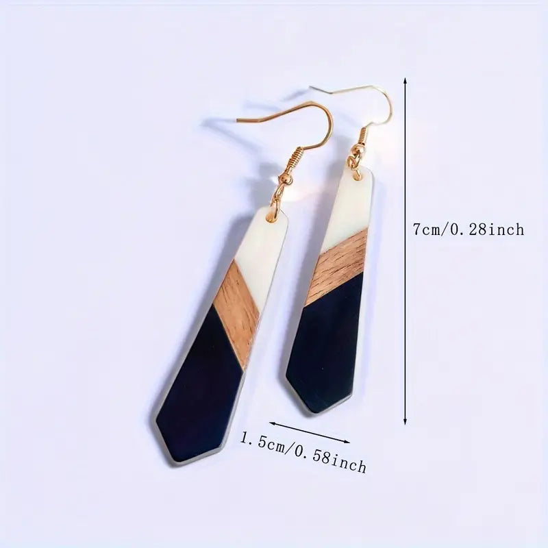 Geometric Shape Dangle Earrings - Nickel Free Plating