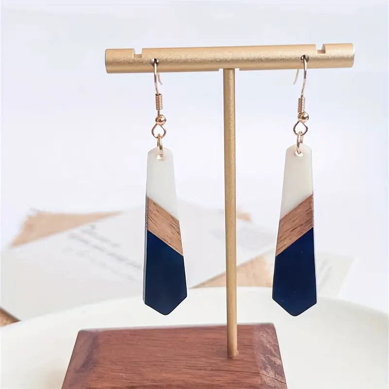 Geometric Shape Dangle Earrings - Nickel Free Plating