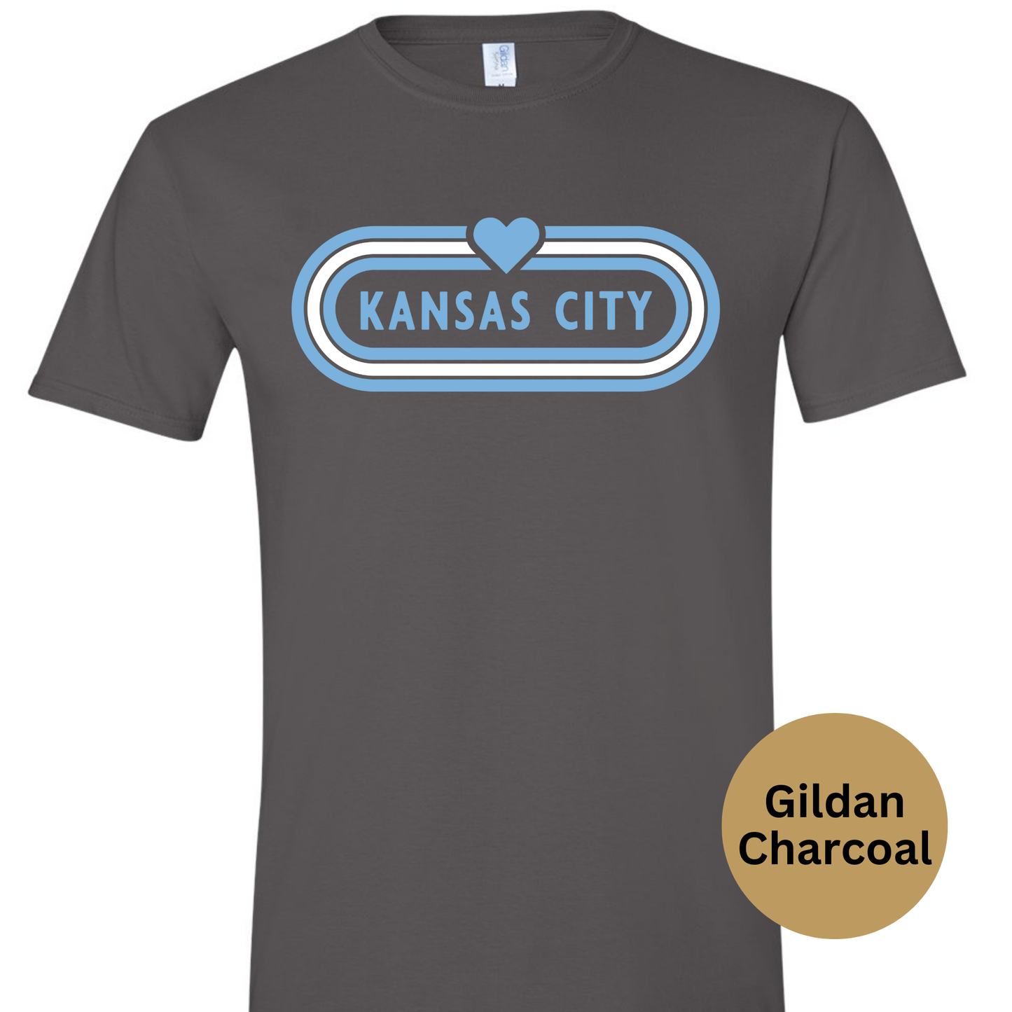 Kansas City Baseball Heart Sign (white/light blue)