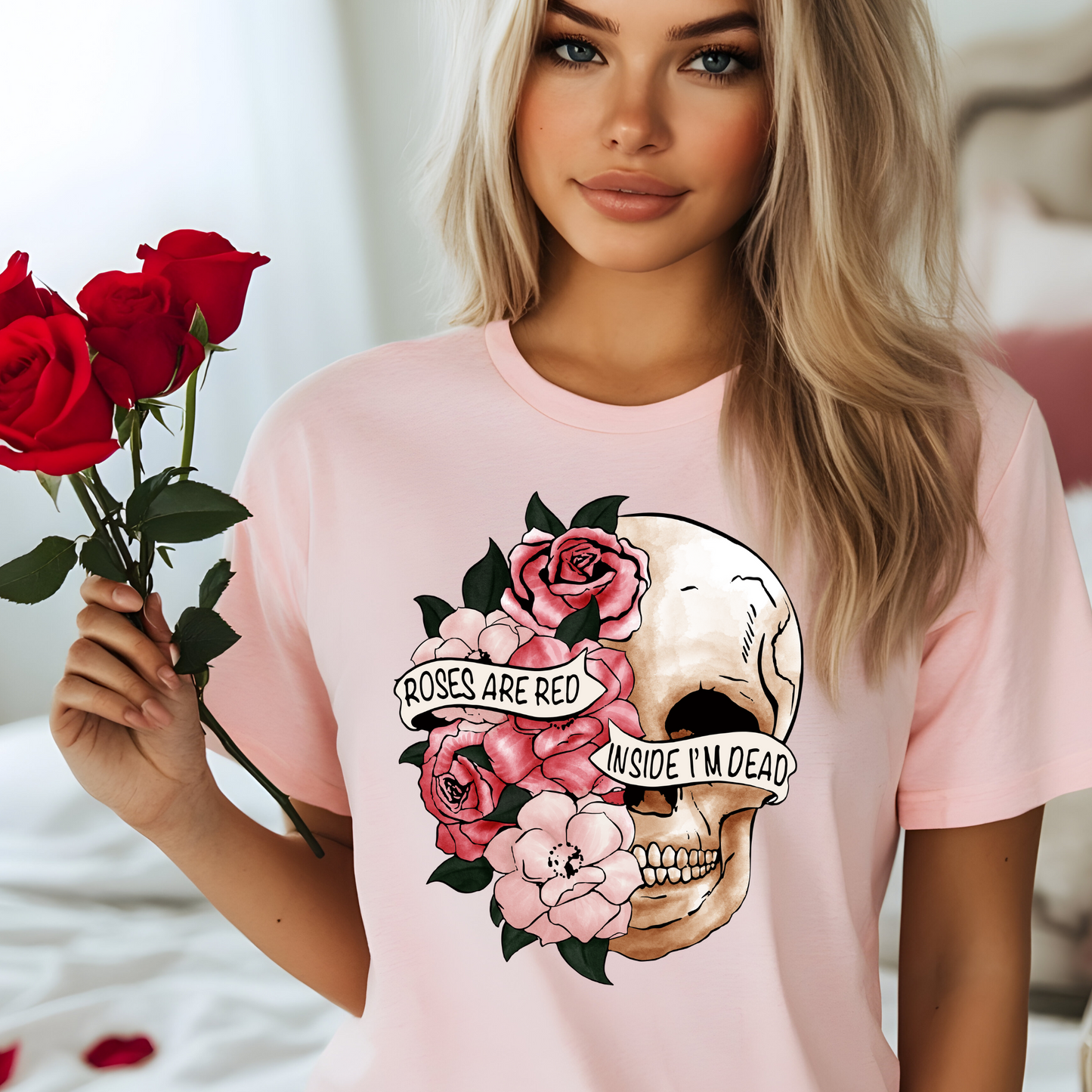 "Roses Are Red, Inside I'm Dead" Graphic Tee