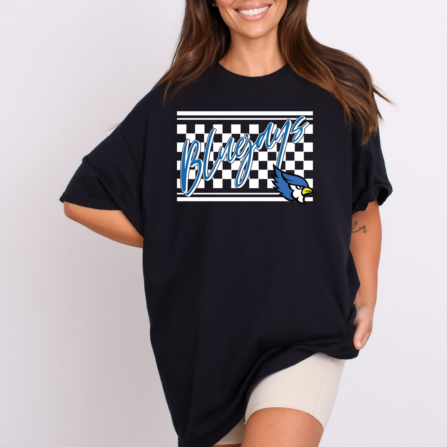 Bluejays Checkered Script