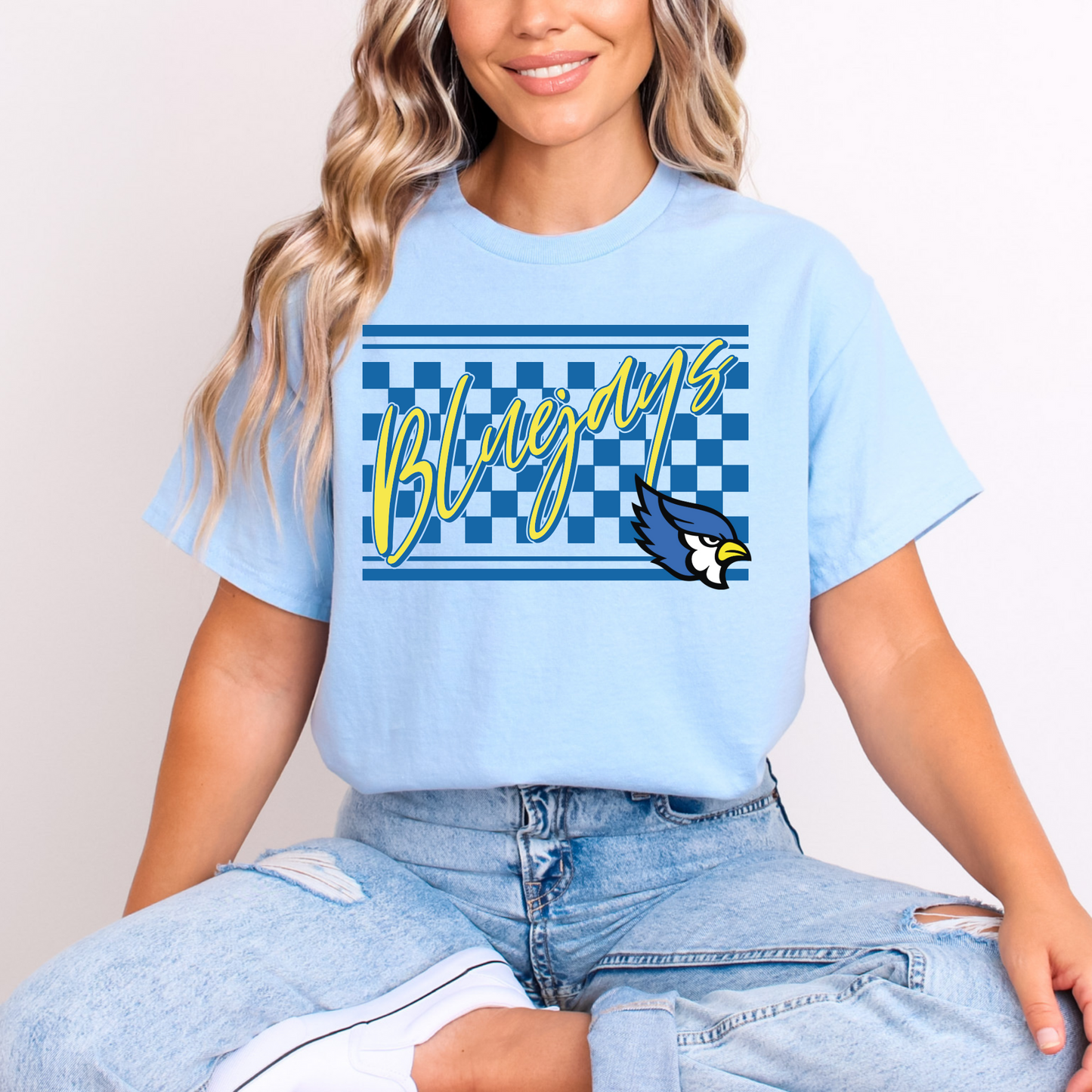 Bluejays Checkered Script