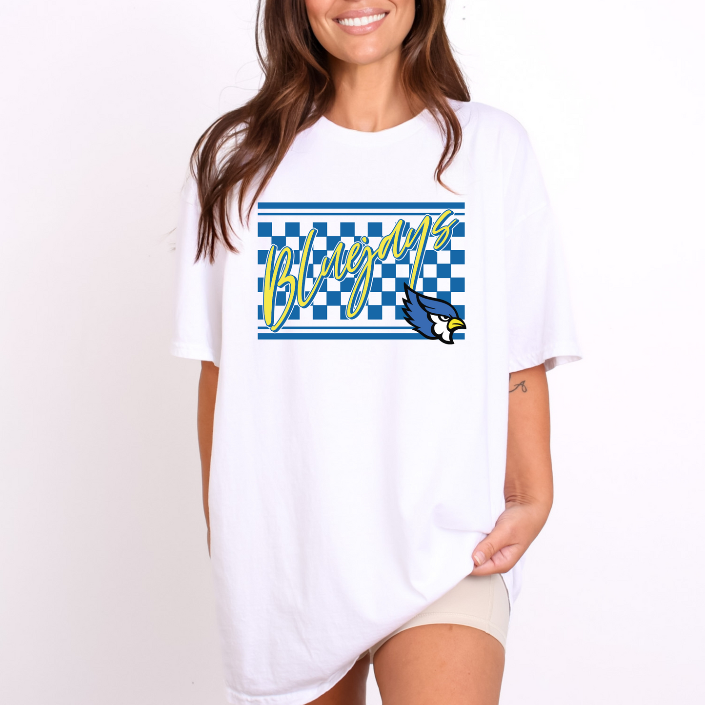 Bluejays Checkered Script