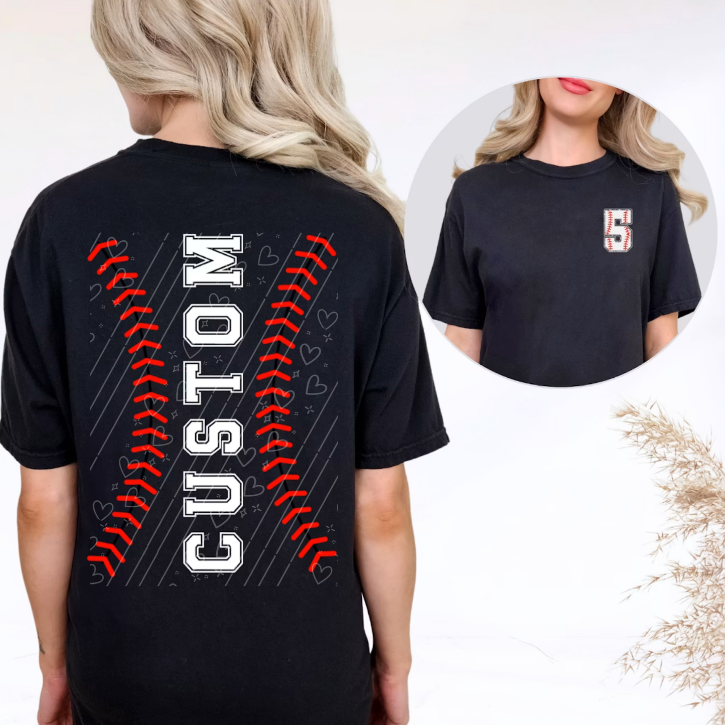 Custom Baseball Mom Shirt | Personalized Baseball Number Tee