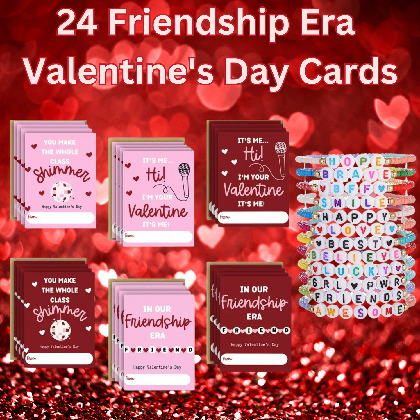 Friendship Era Valentine's Day Cards - Pack of 24