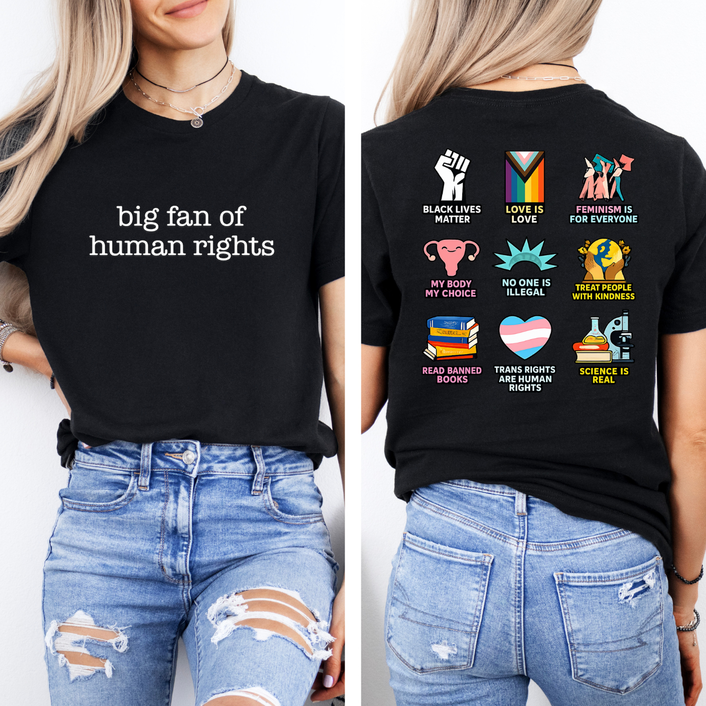 “Big Fan of Human Rights” Advocacy Tee - Front/Back