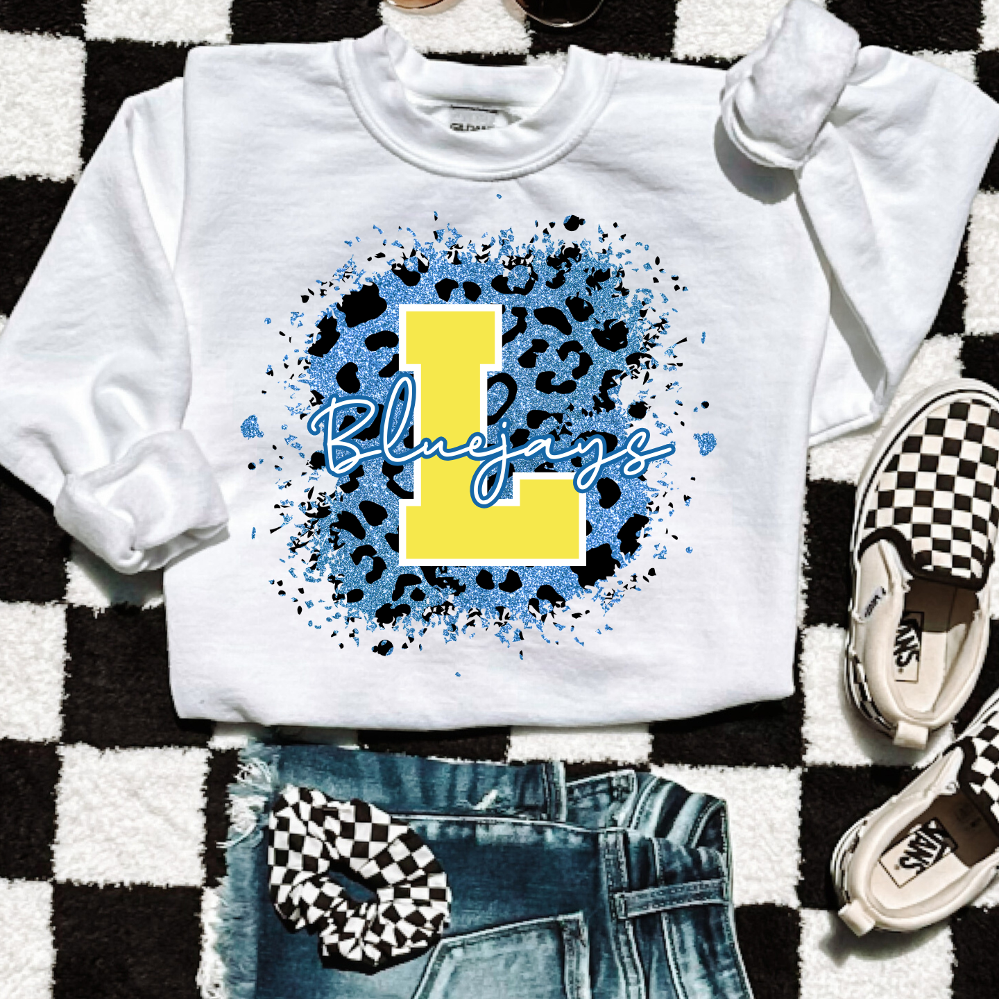 Bluejays Animal Print Glitter