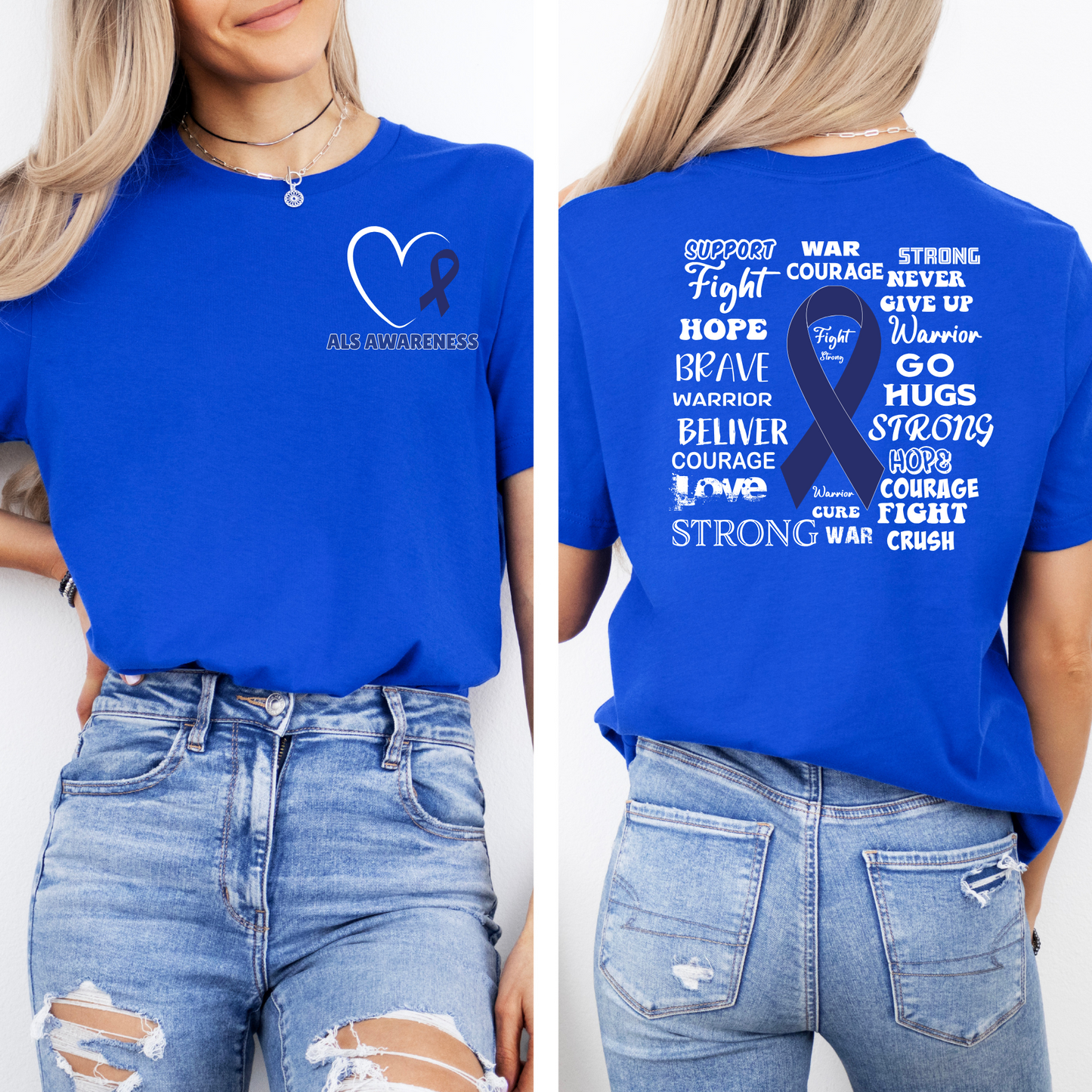 "Strength in Every Word" β ALS Awareness Tee (Front & Back Design)