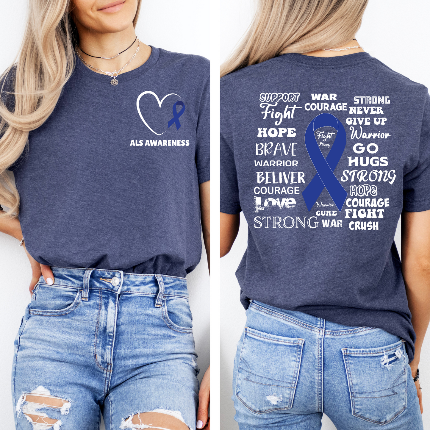 "Strength in Every Word" β ALS Awareness Tee (Front & Back Design)