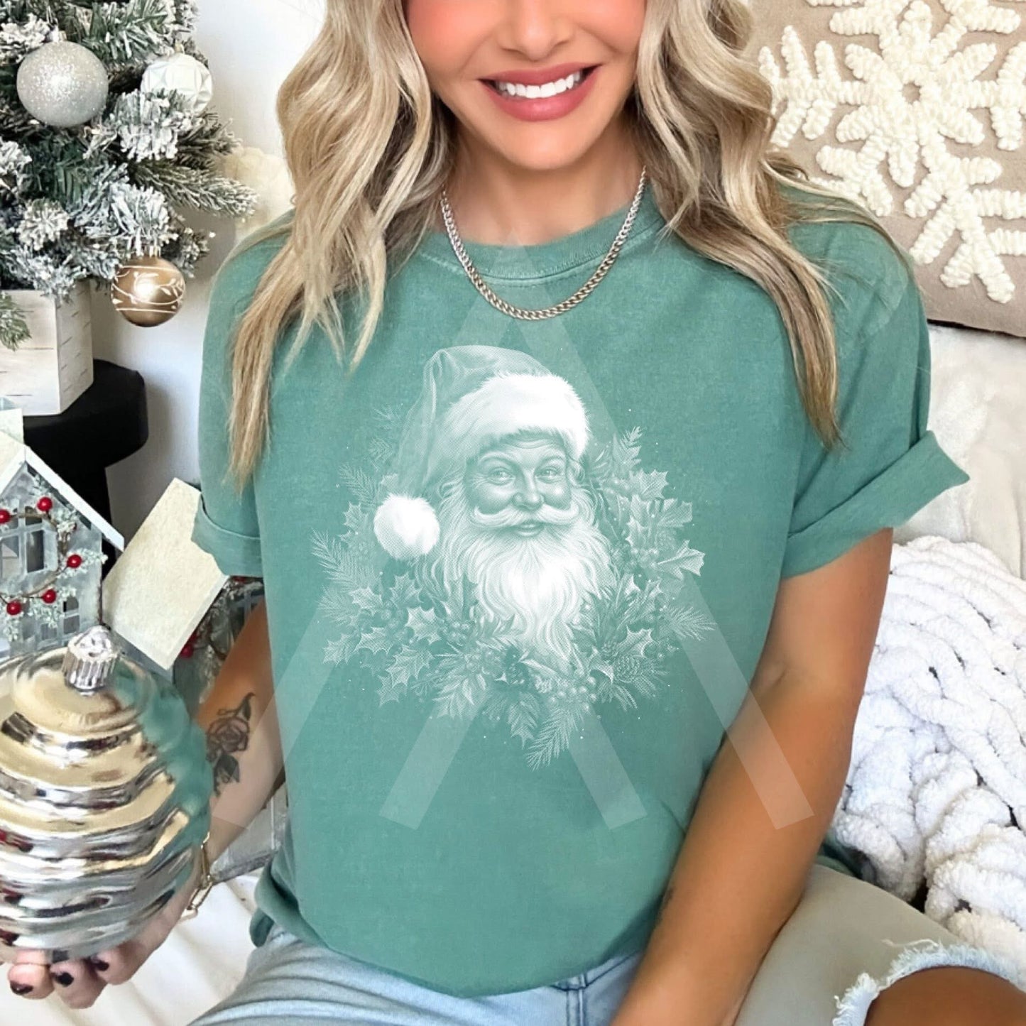 Vintage Holly Jolly Santa Sweatshirt – Retro Christmas Crewneck