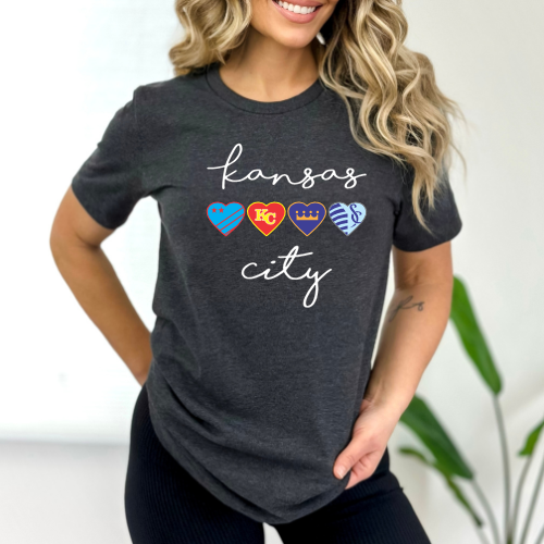 Kansas City Heart Icons Tee – 4 Teams, 1 City