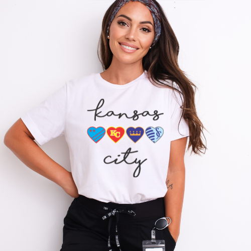 Kansas City Heart Icons Tee – 4 Teams, 1 City