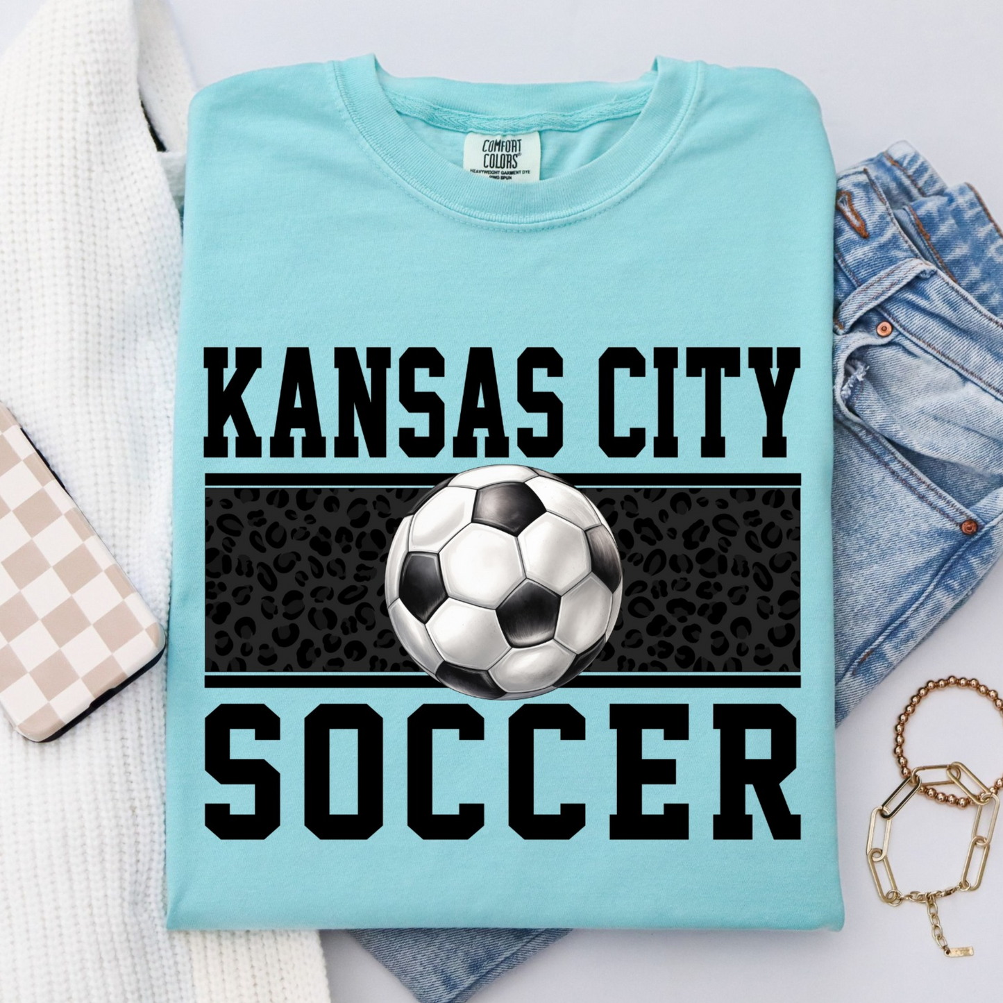 Kansas City Soccer Leopard Print Tee