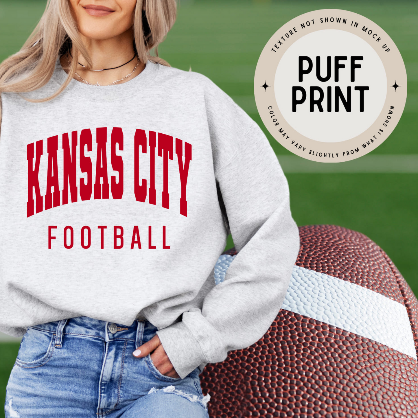 Kansas City Football Puff Print Sweatshirt