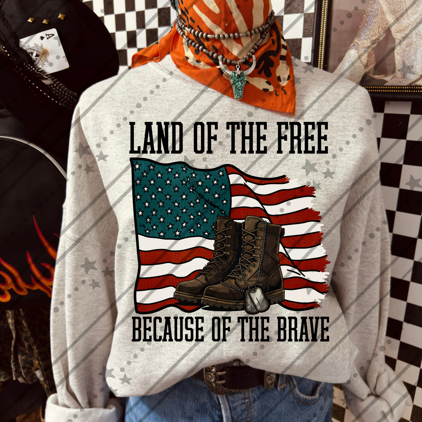 Land of the Free Because of the Brave Tee