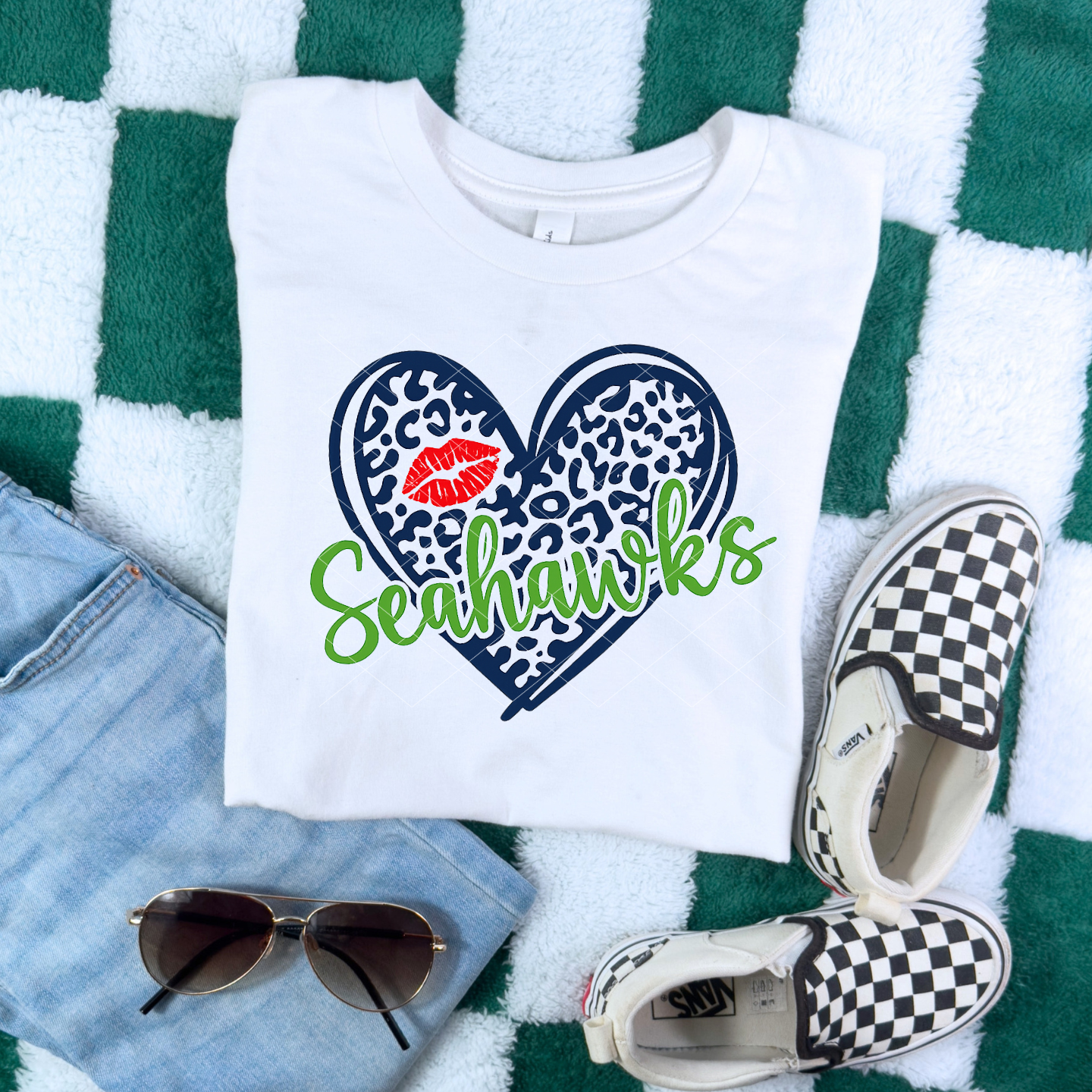 Seahawks Leopard Heart