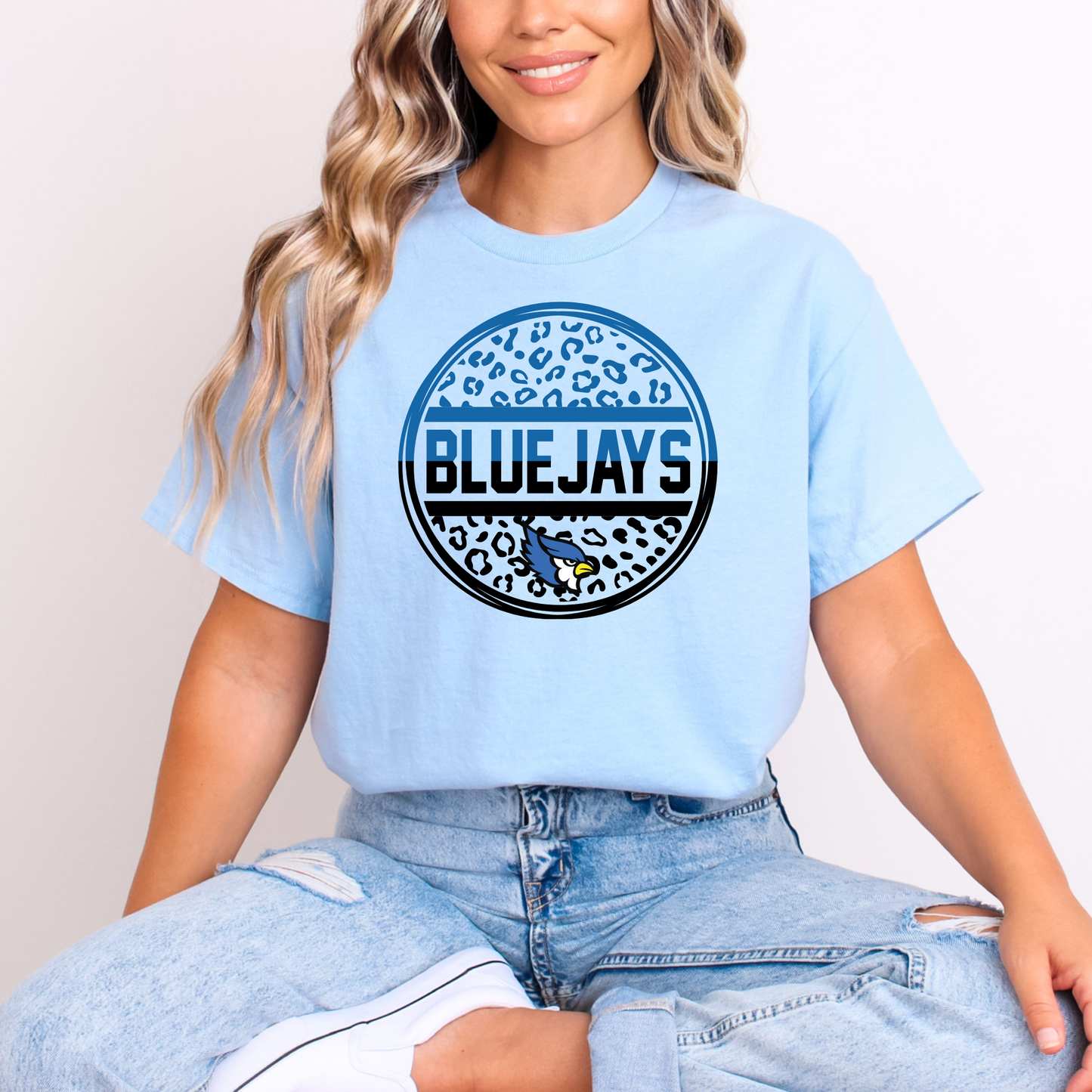 Bluejays Leopard Round - Blue n Black