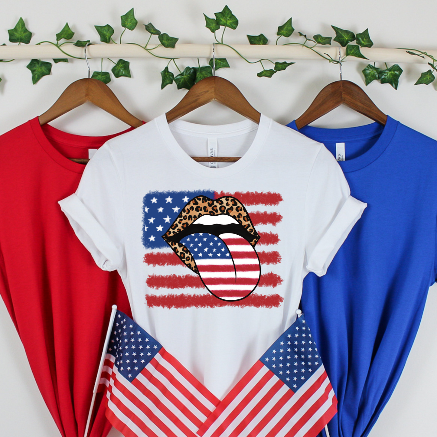 Leopard Patriotic Lips