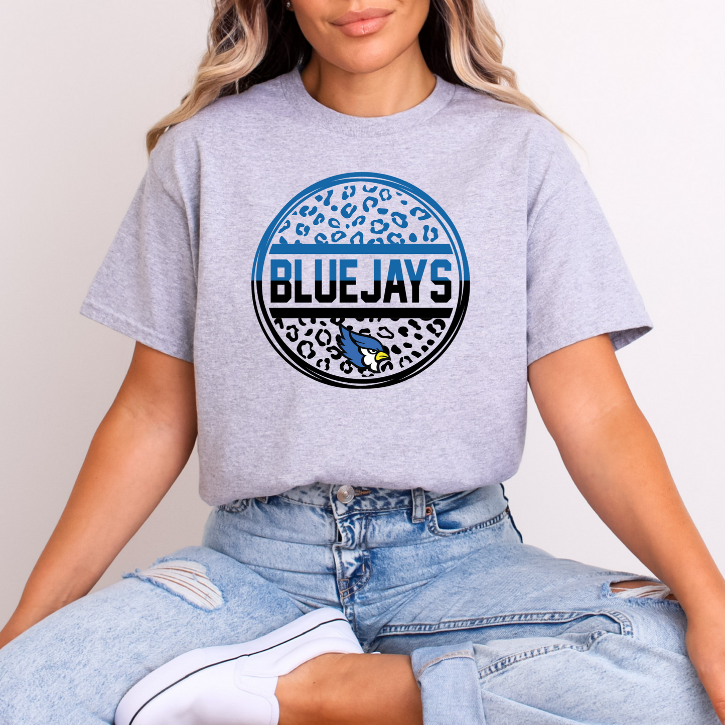 Bluejays Leopard Round - Blue n Black