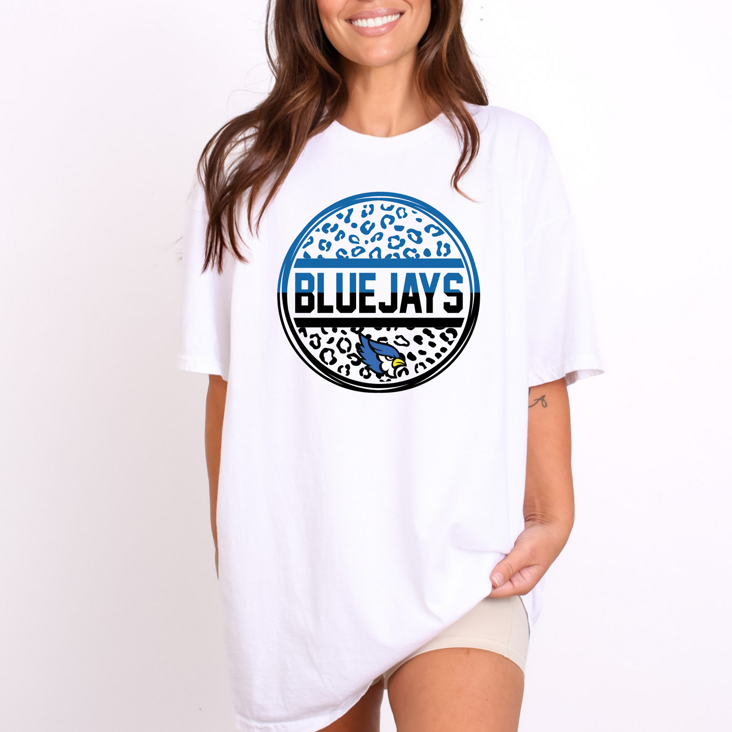 Bluejays Leopard Round - Blue n Black