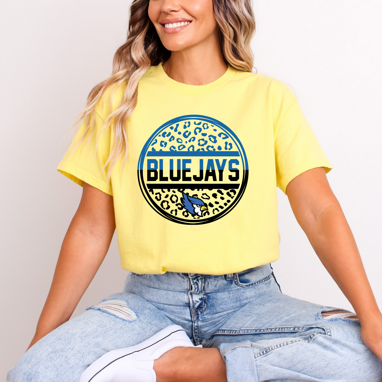 Bluejays Leopard Round - Blue n Black