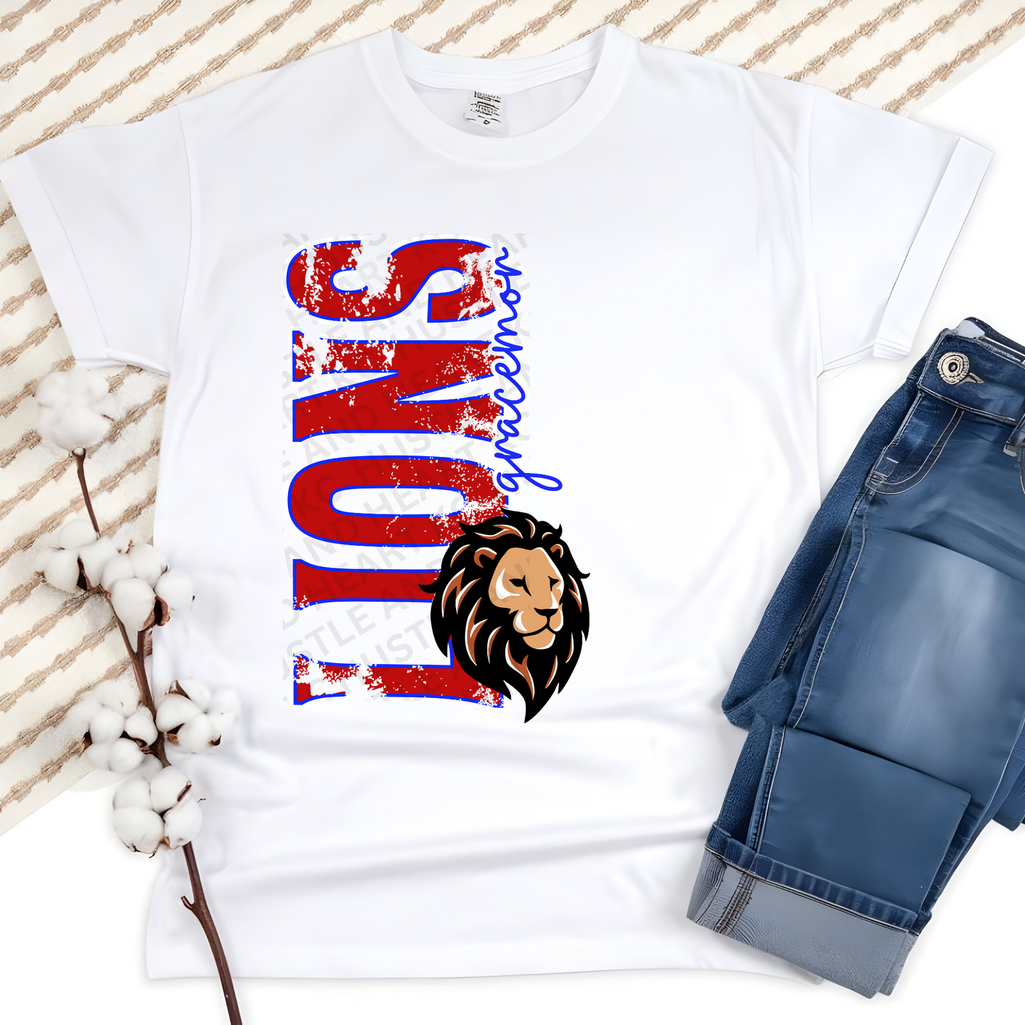 Lions Vertical Tee (Youth)