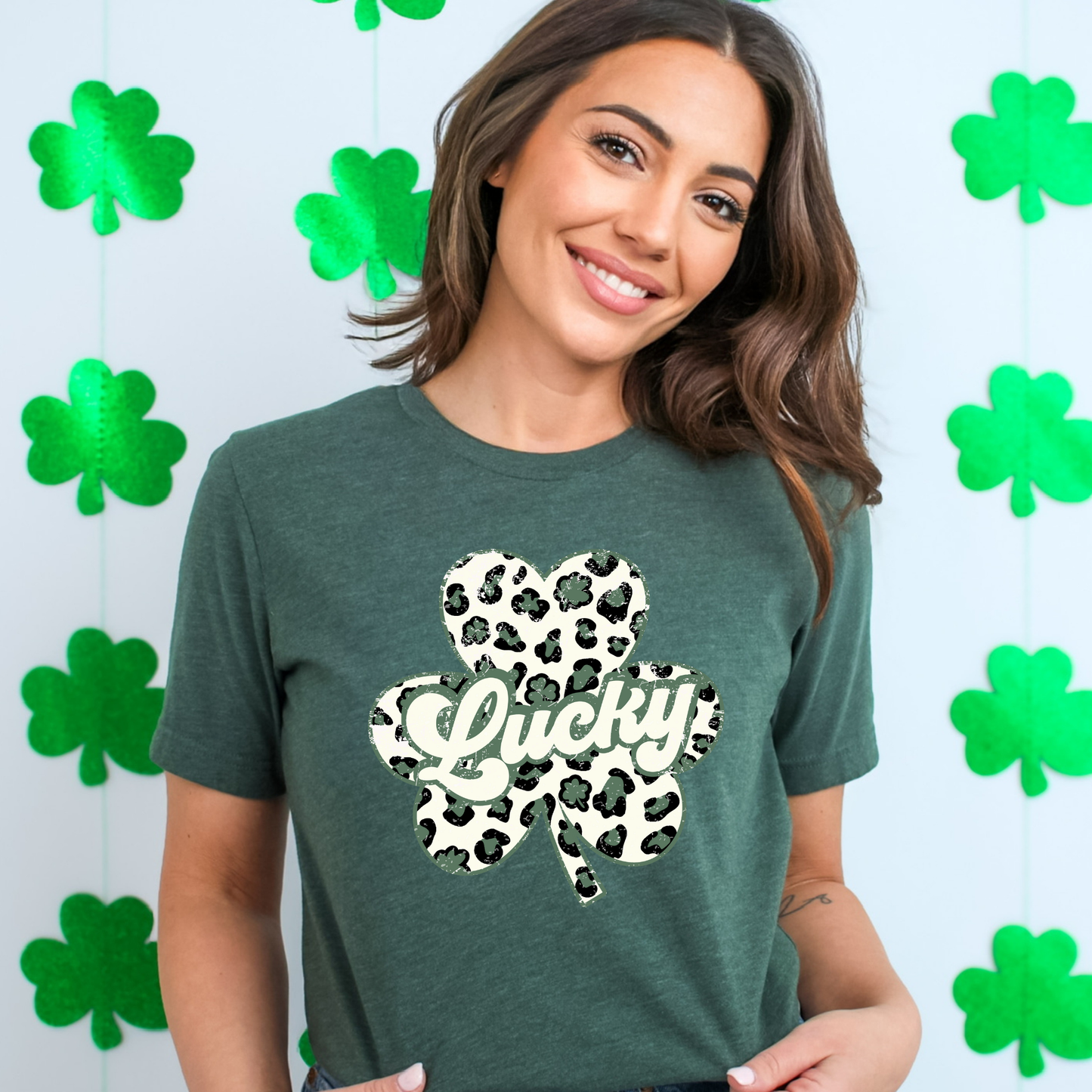 Distressed Leopard Lucky Shamrock