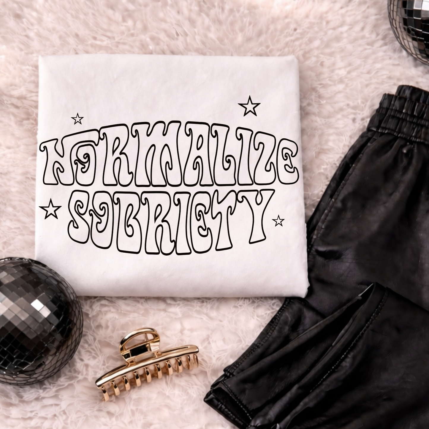 Normalize Sobriety Retro Graphic Tee