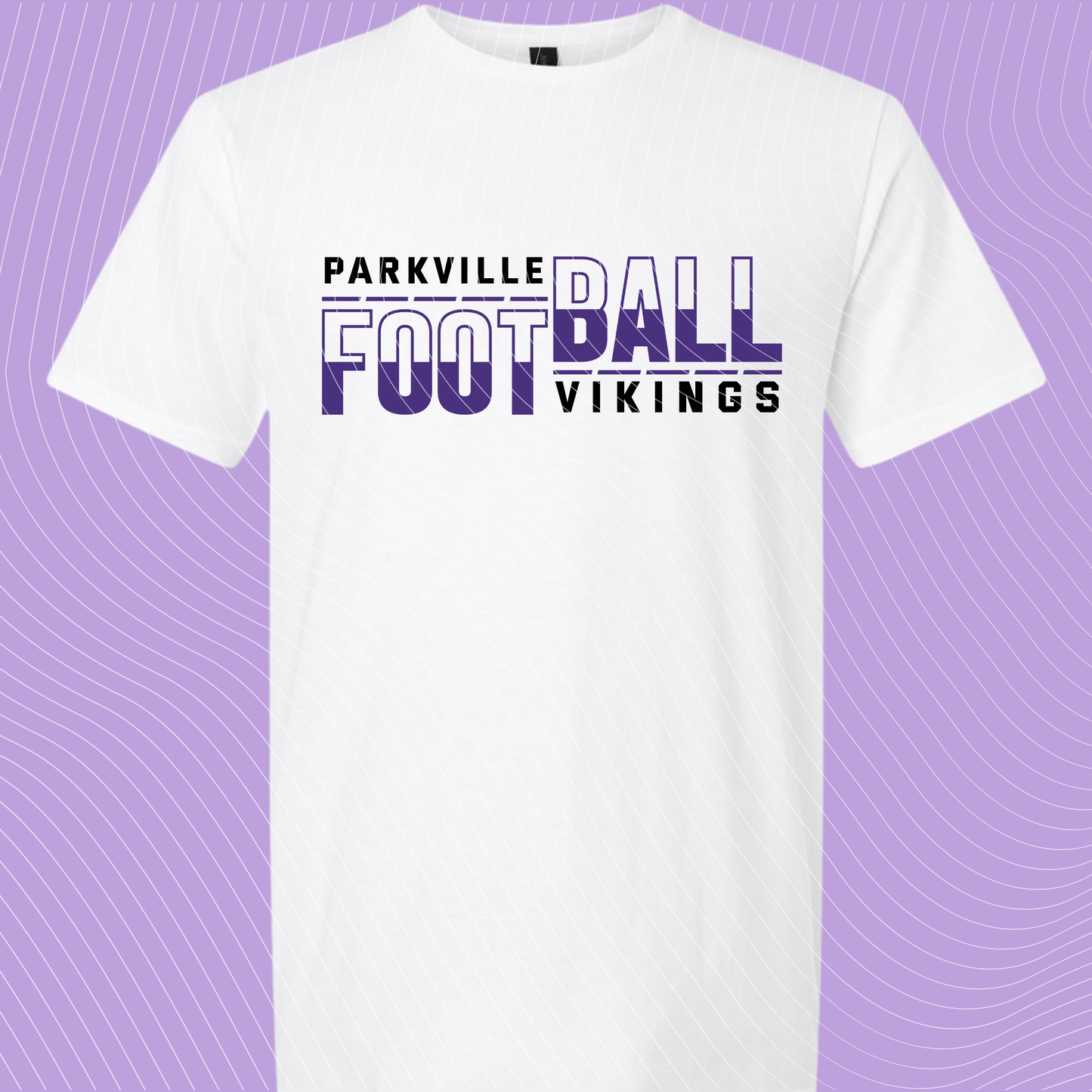 Parkville Vikings Football Layered Typography Spirit Wear Youth