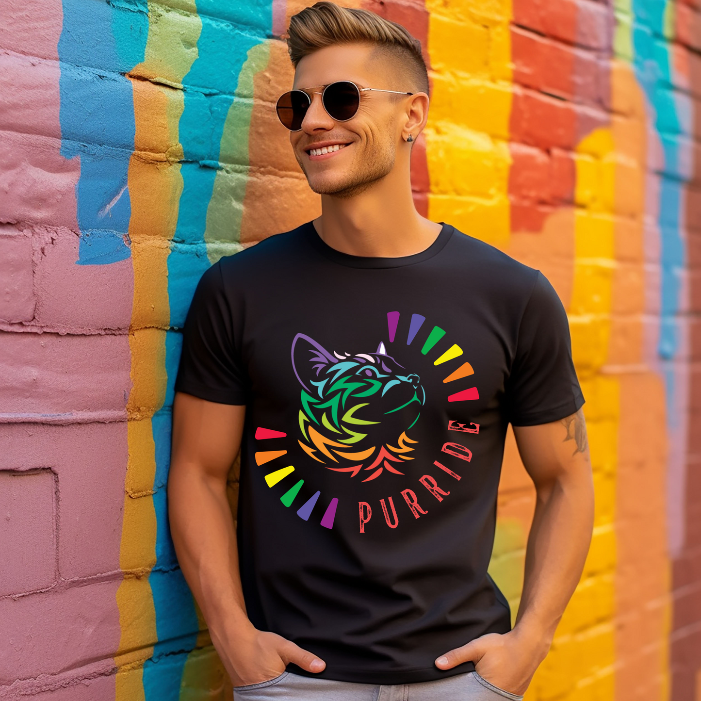 Purride Rainbow Cat Tee