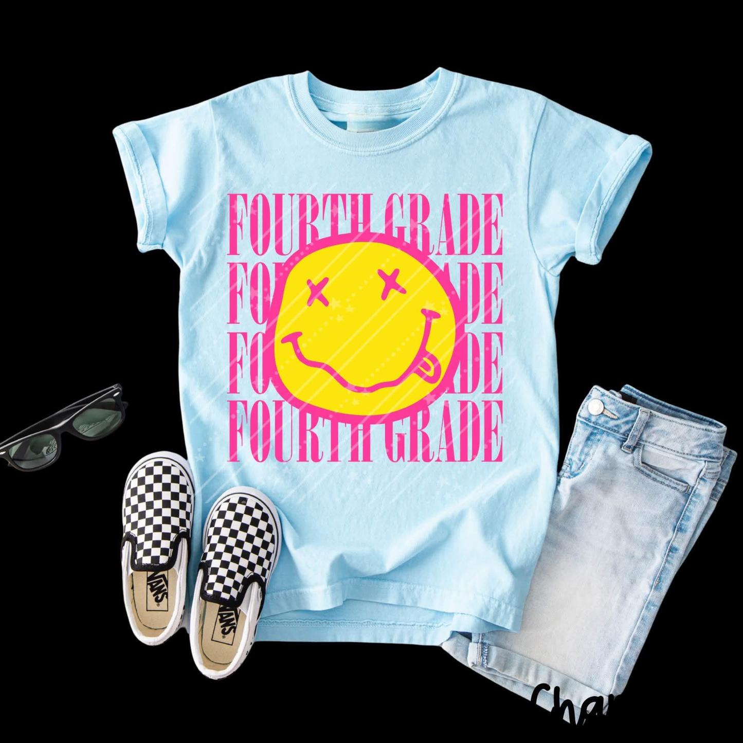 Smiley Pink Stacks Grades Youth T-Shirt
