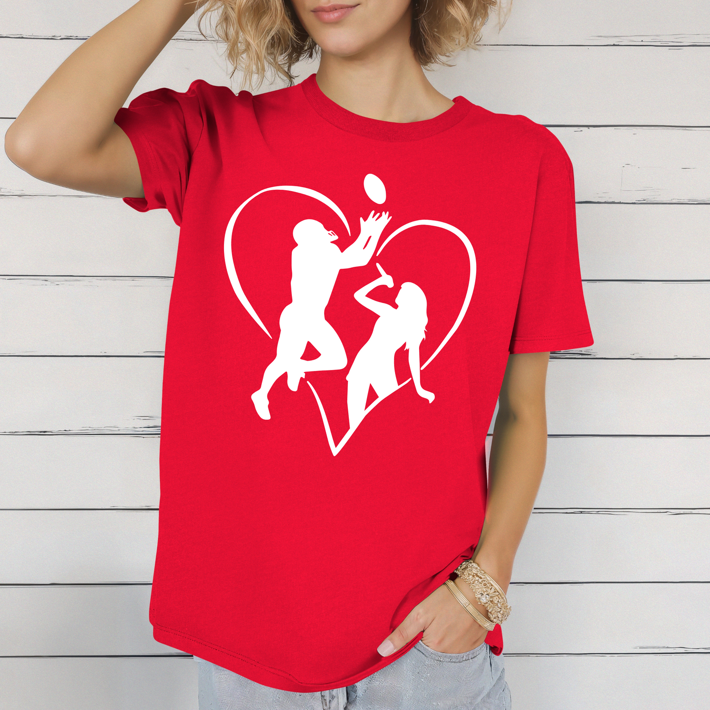 "Love on the Field" Football Heart Tee