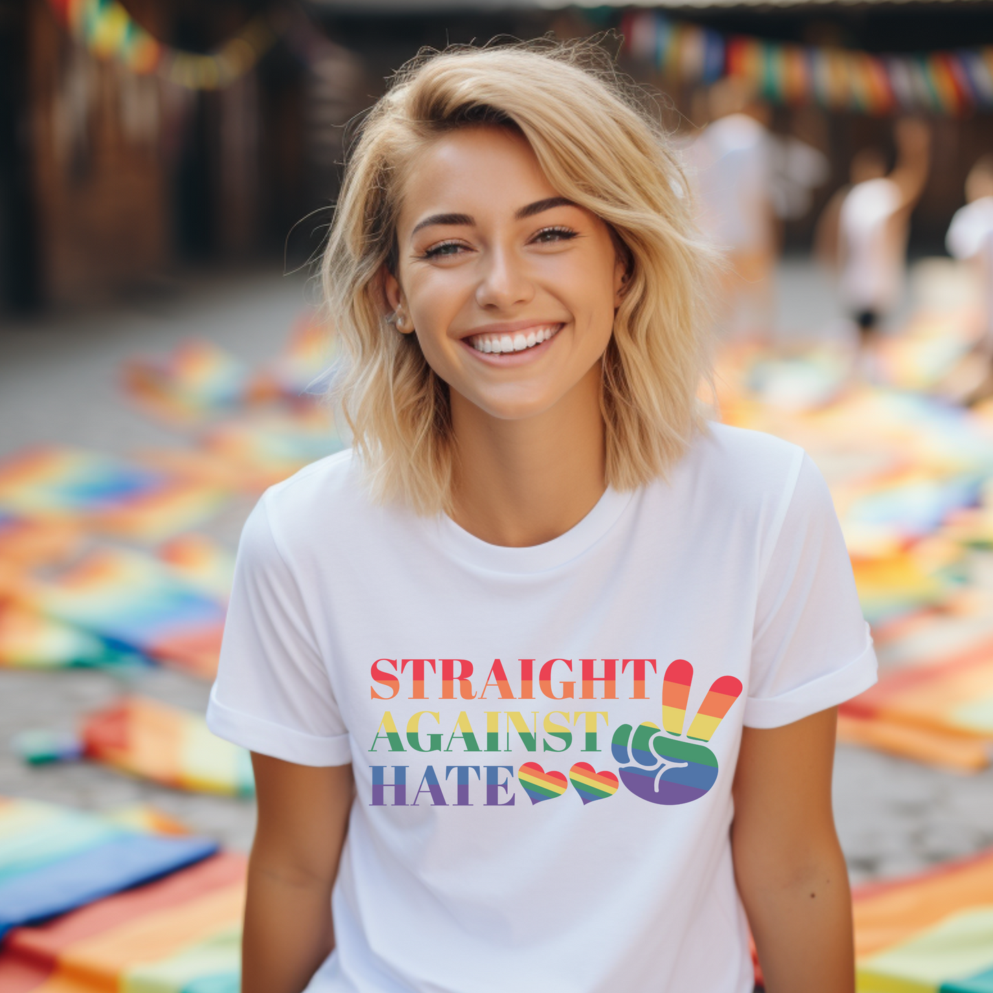 Straight Against Hate Tee – Ally Pride Edition