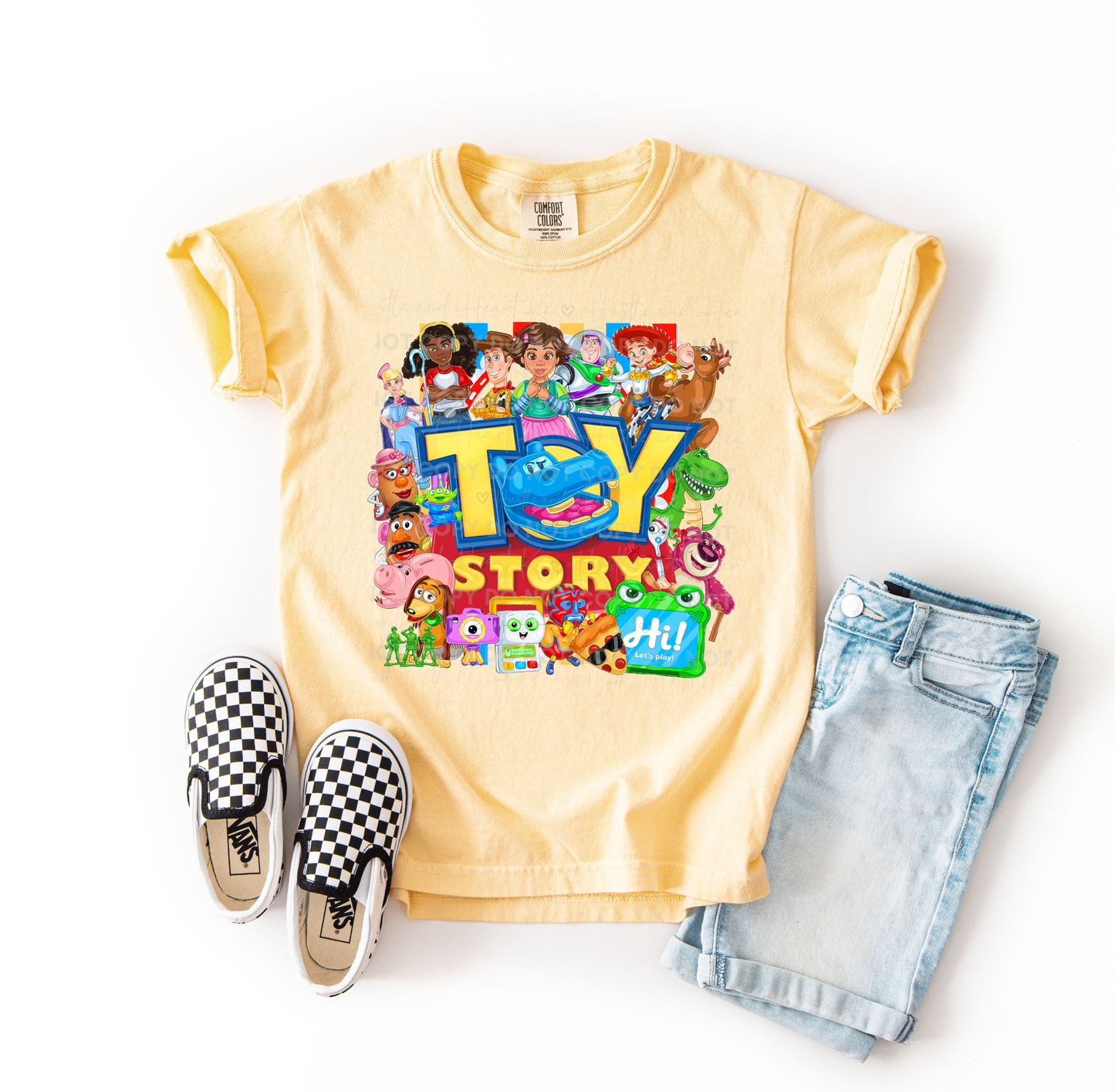 Toy Character Collage Tee – Comfort Colors Youth T-Shirt