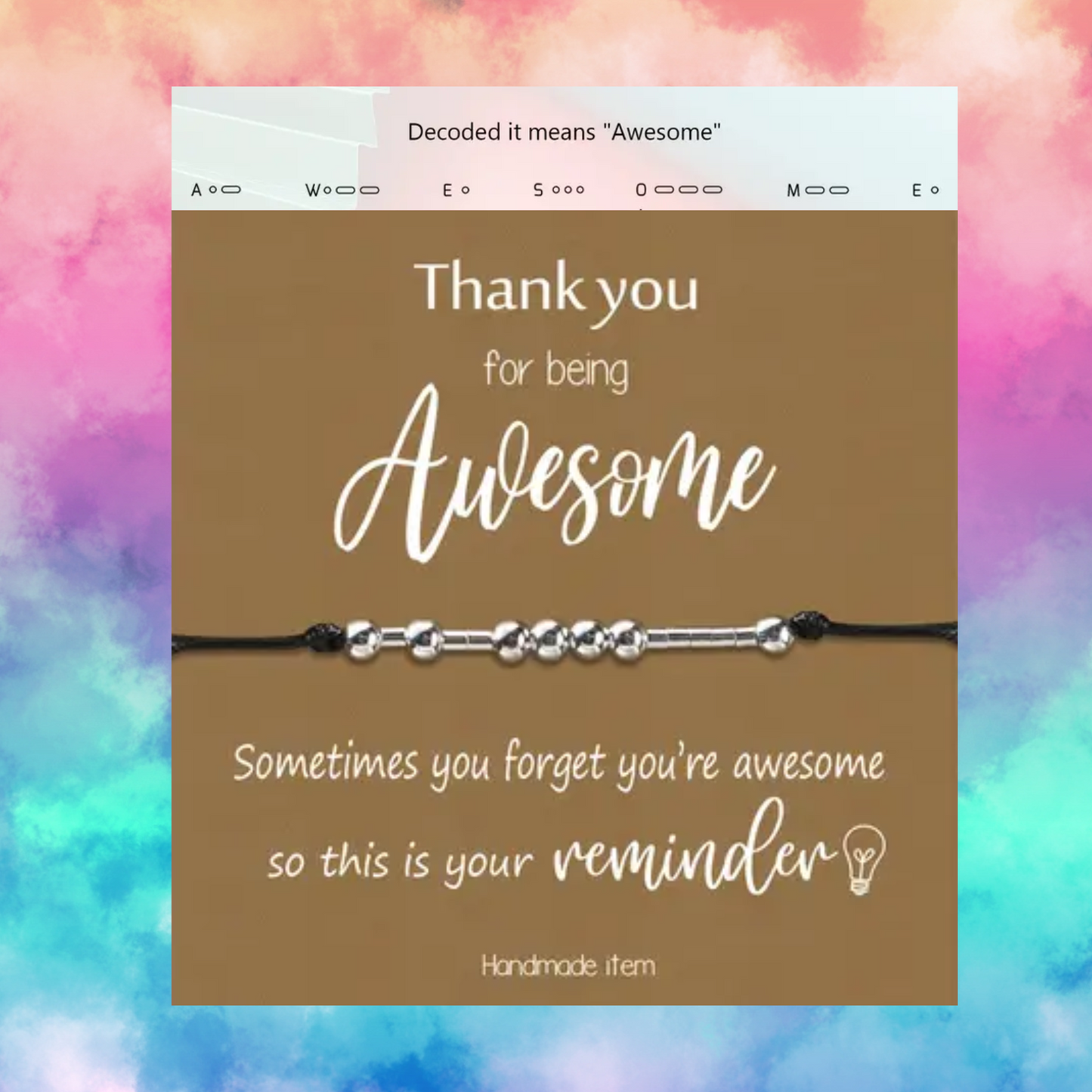 Thank You for Being "Awesome" Morse Code Bracelet