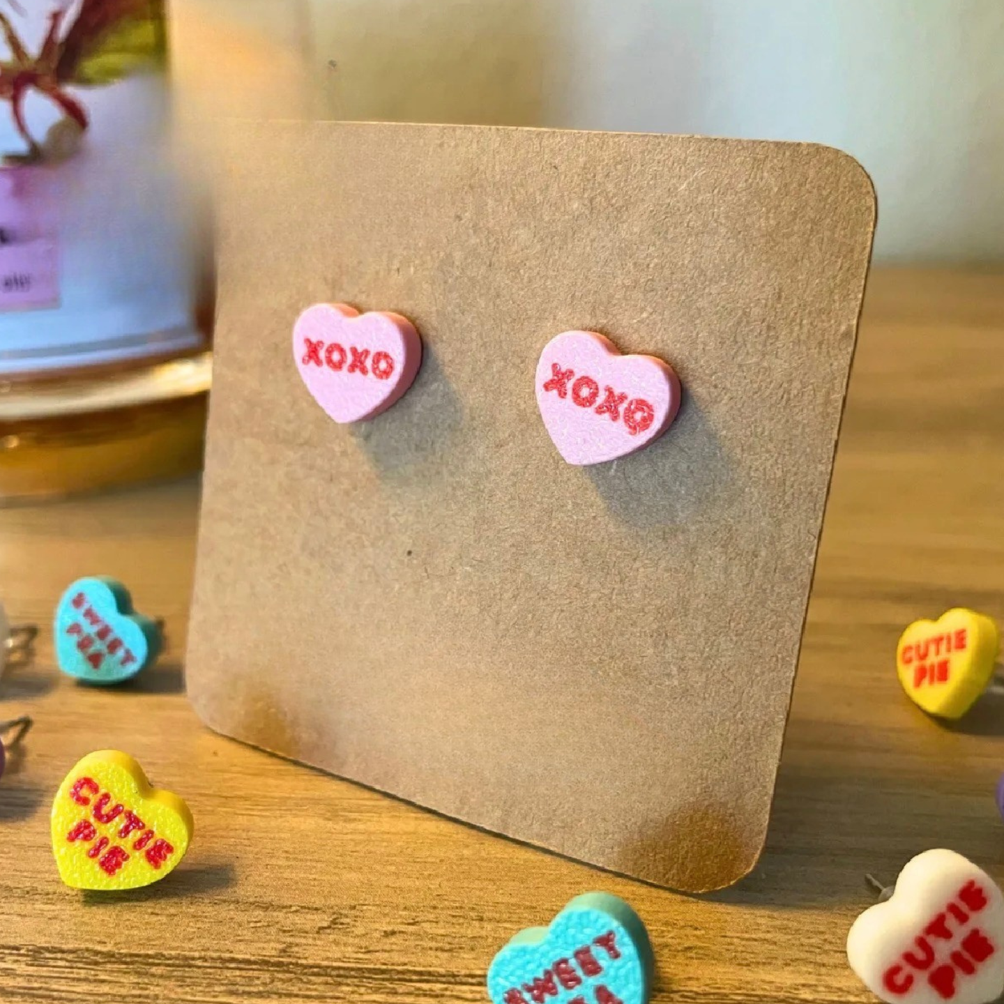 Candy Heart Studs