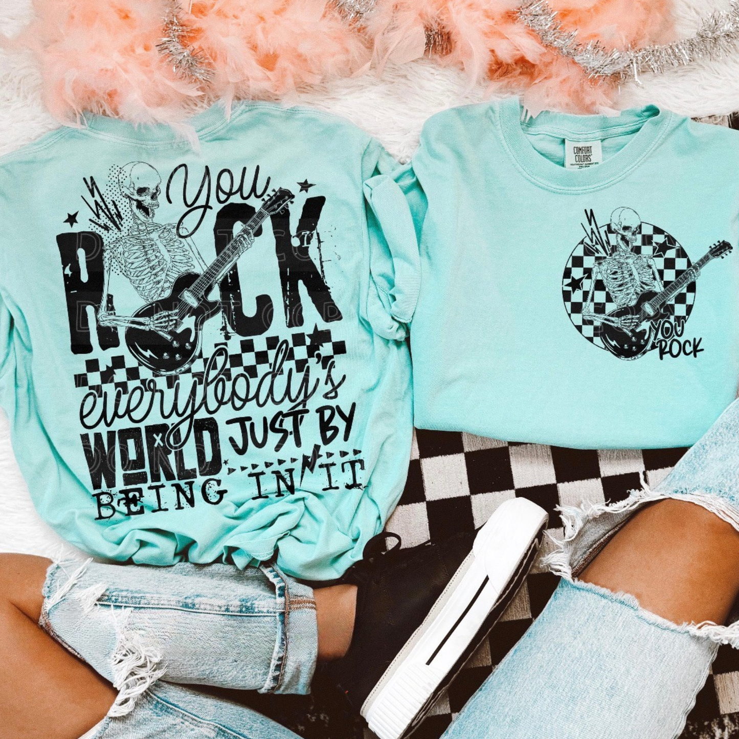 You Rock Everybody’s World Tee – Comfort Colors® Chalky Mint Graphic Shirt