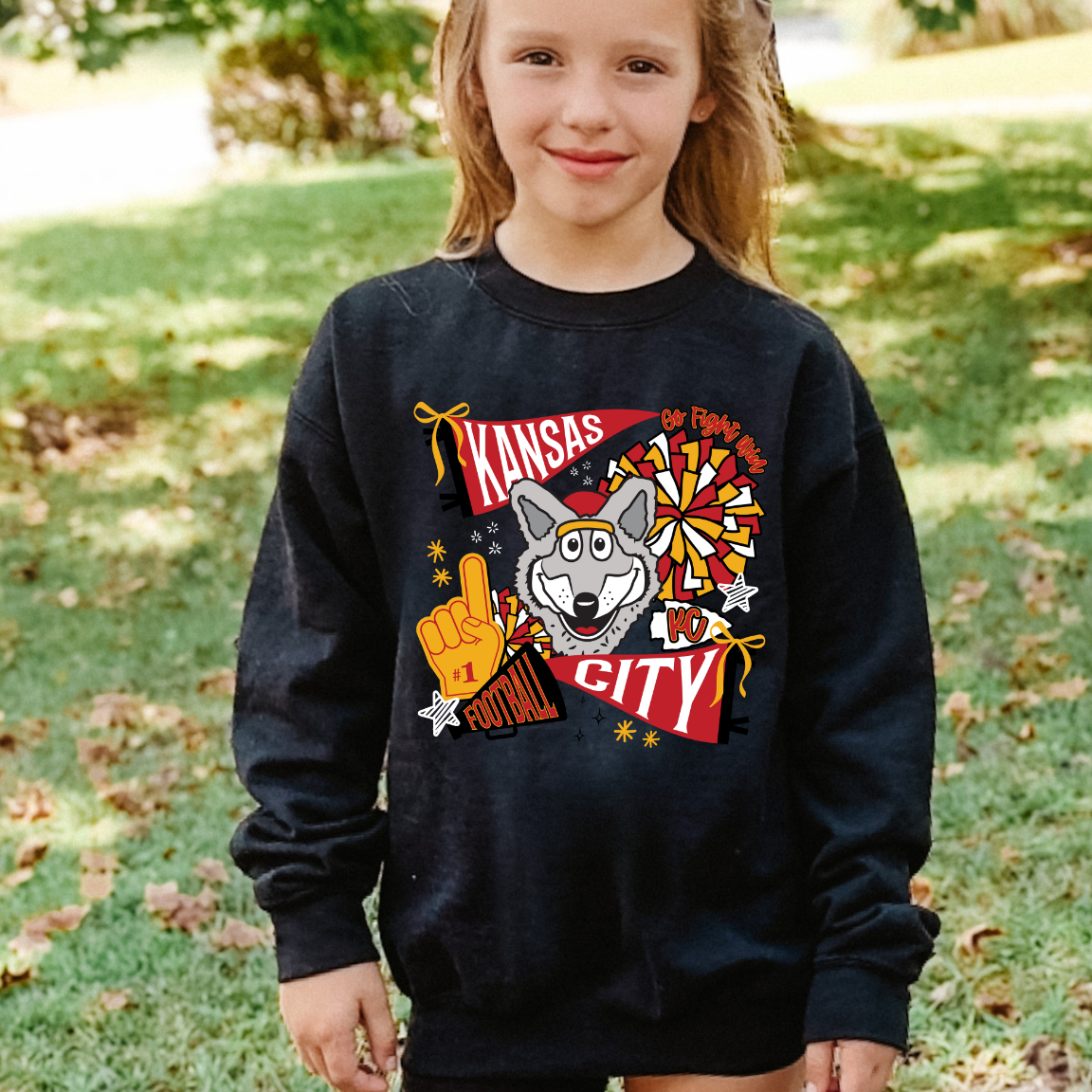 Youth Kansas City Football Collage Mascot