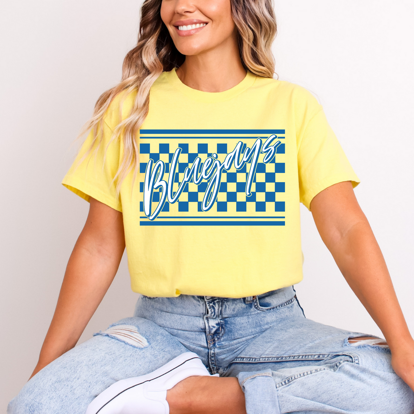 Bluejays Checkered Script