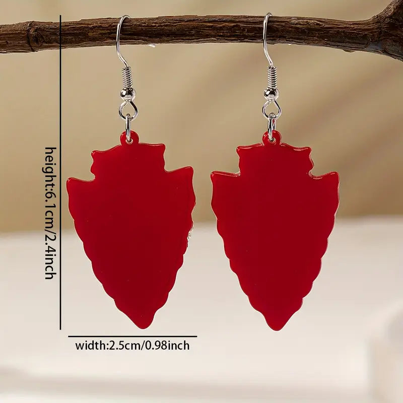 Golden Glitter Arrowhead Dangle Earrings – Bold Sparkle and Team Spirit