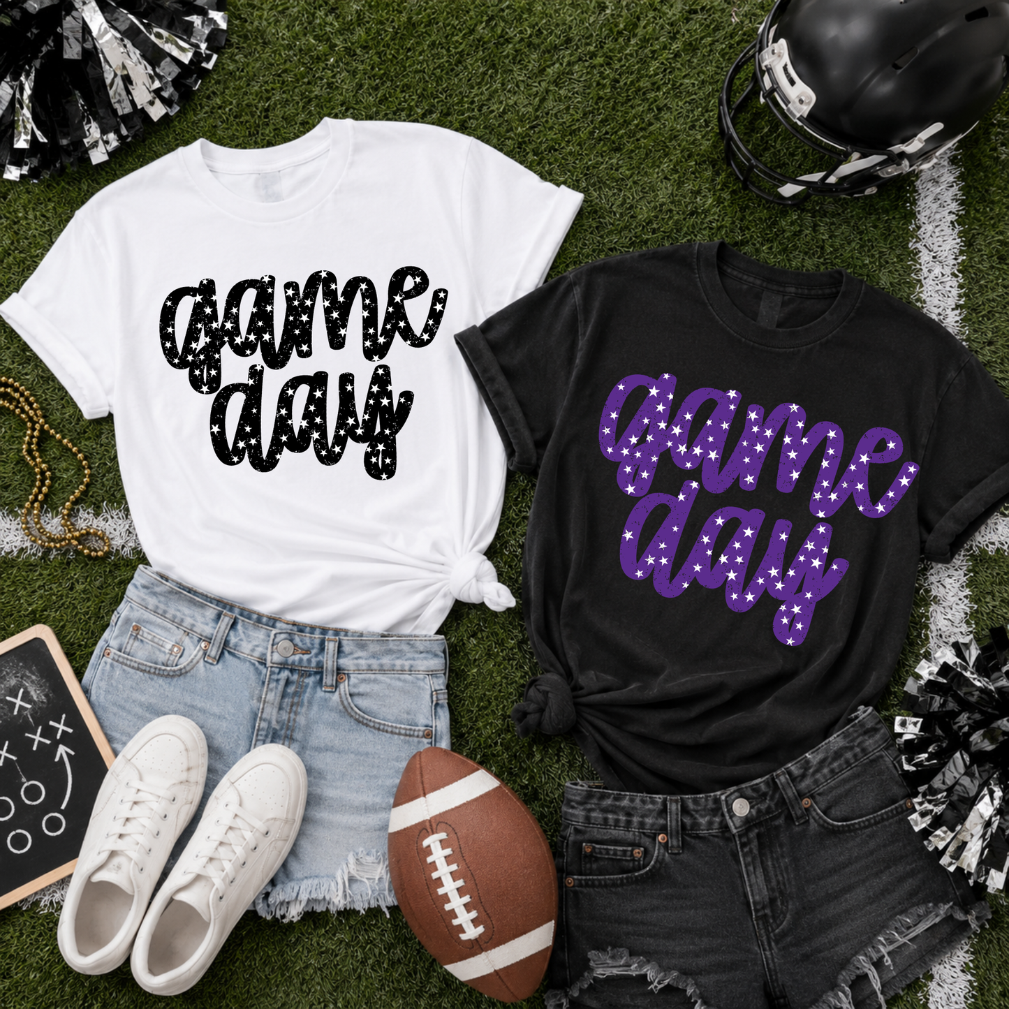 Game Day | Distressed Spirit Wear | Black and Purple