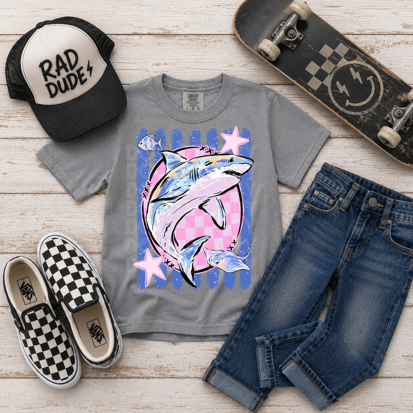 Shark Checker Stripes Youth