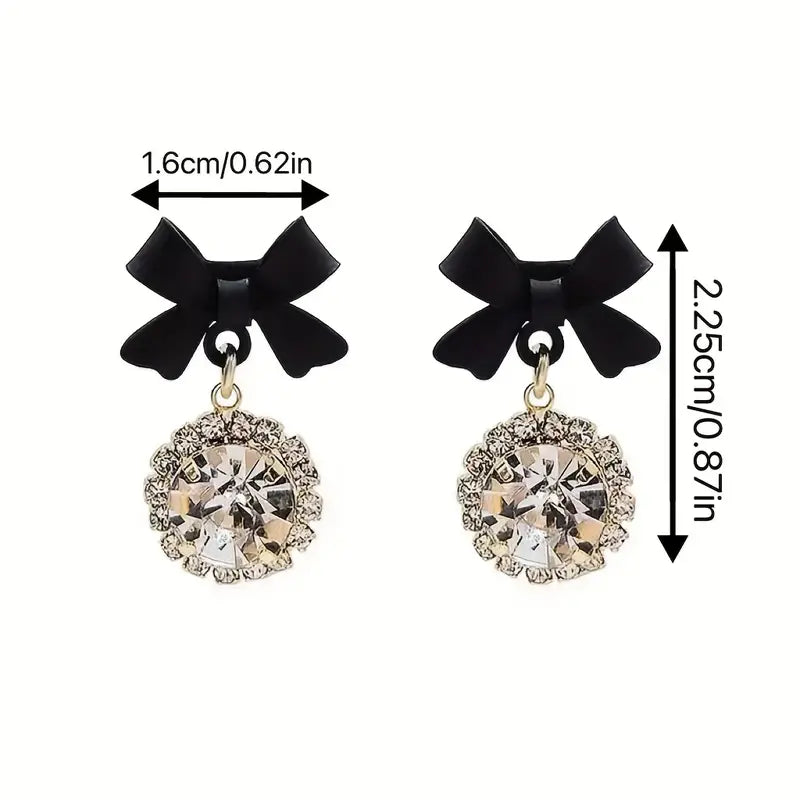 Elegant Bow & Snowflake Drop Earrings
