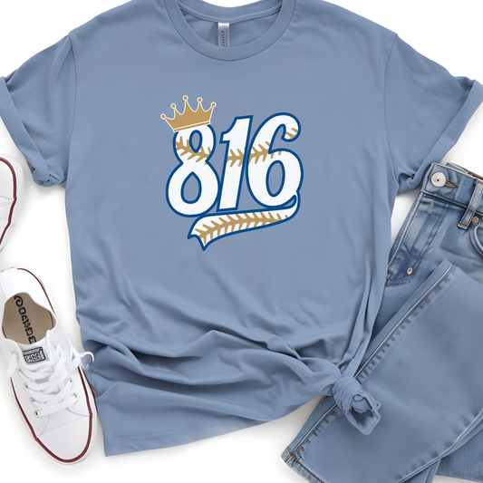 816 Royal Stitch Tee – Kansas City Baseball Vibes