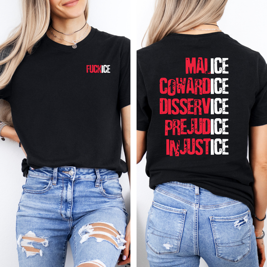 “F*CK ICE” Statement Tee - Front/Back