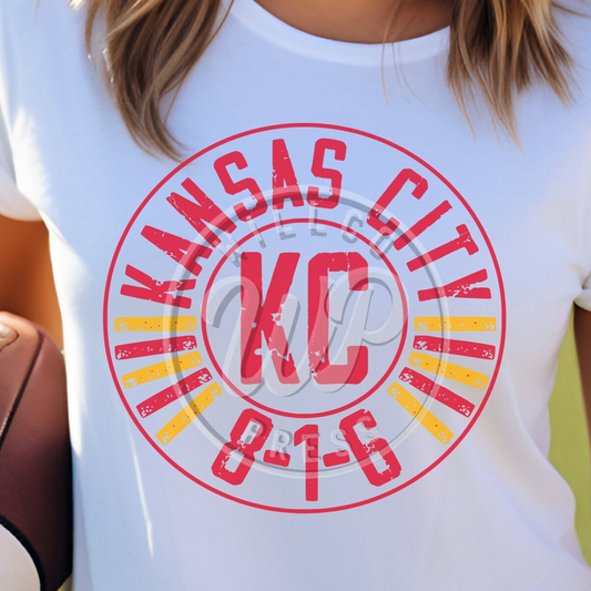 KC Game Day Burst Tee – Red & Gold Edition