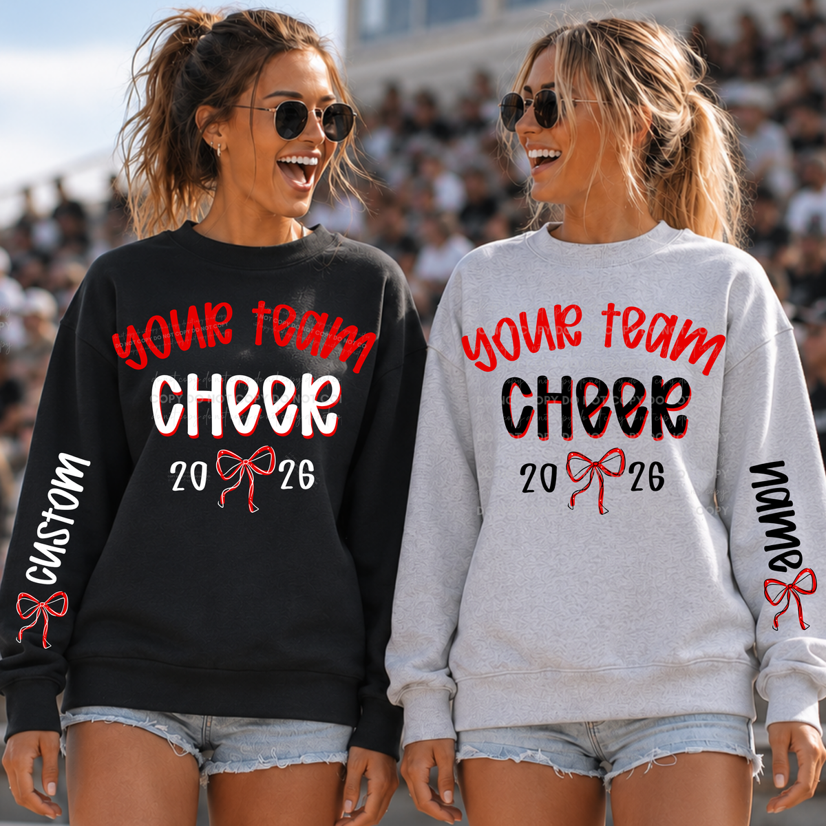 Custom Team Cheer + Bow Name | Custom Spirit Wear